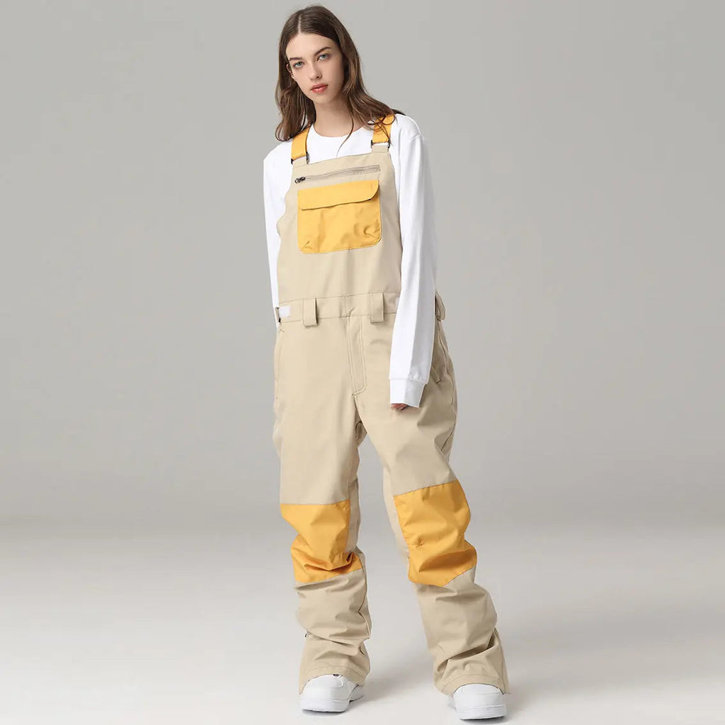 Women's Ski Bibs Pants High Waist Ski Overalls