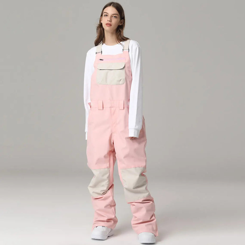 Women's Ski Bibs Pants High Waist Ski Overalls