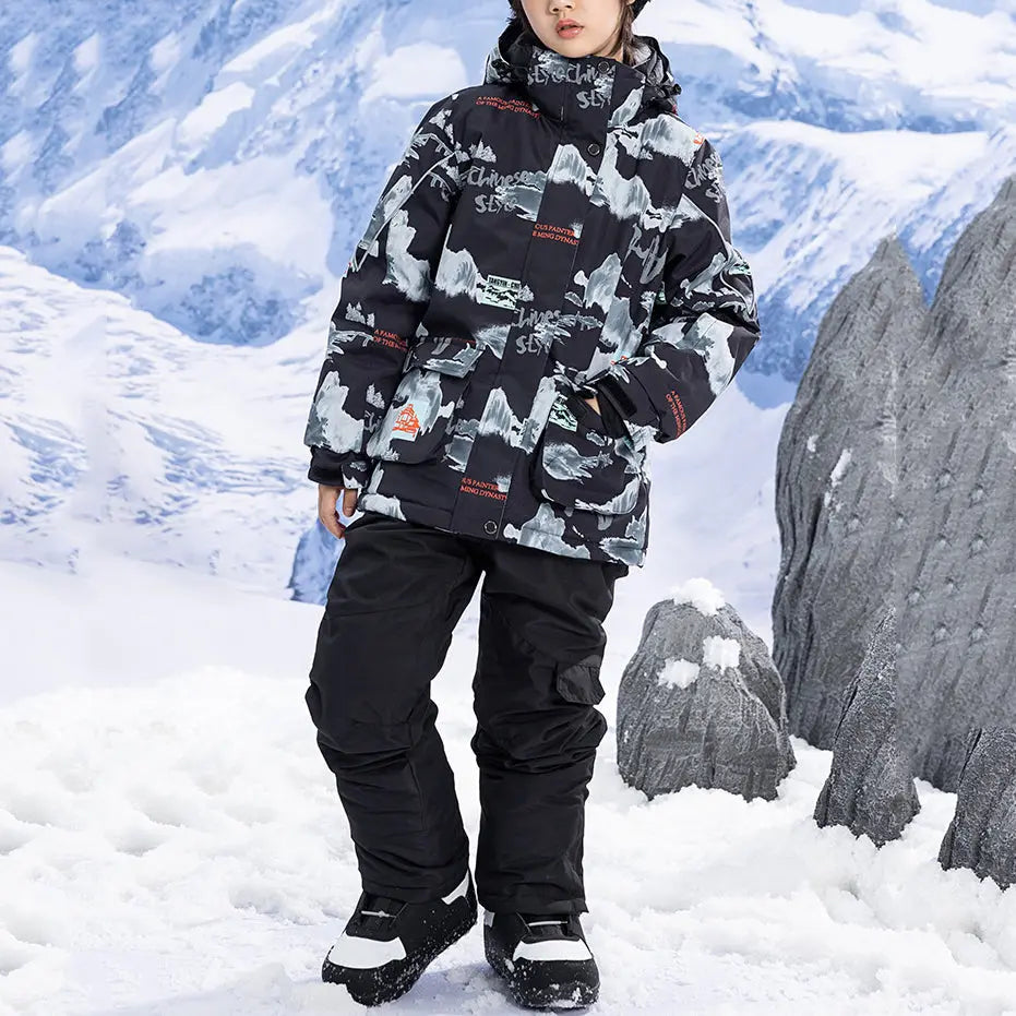 Kids Winter Snow Jackets & Bibs Pants Outdoor Ski Suits