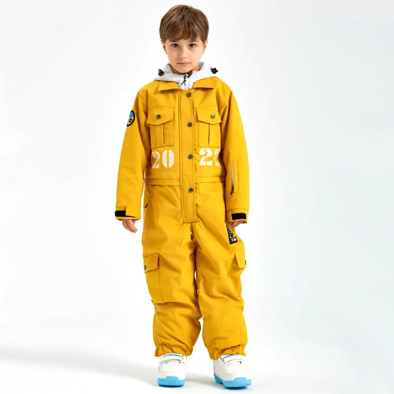 Hotian Boys & Girls One Piece Snowsuits Breathable Contrast Hooded