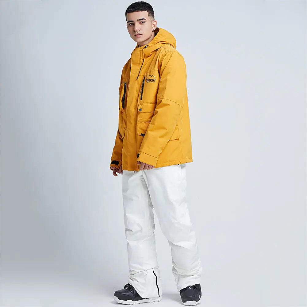 Hotian Breathable Men Ski Snowboarding Cargo Jacket