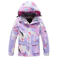 Girl Printed Hooded Snow Skiing Jacket Insulated Snowboarding Coat