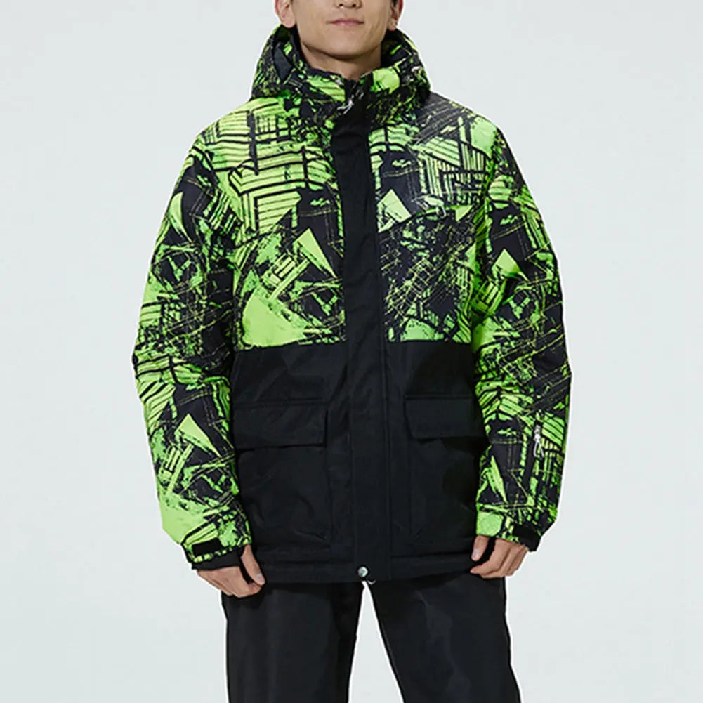 Hotian Men Hooded Skiing Cargo Jacket Soft Shell