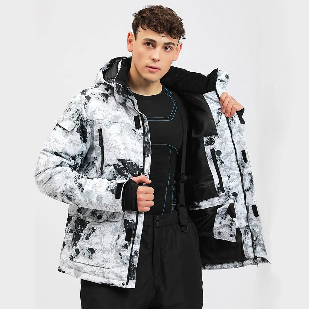 Hotian Men Insulated Skiing Shell Jacket Hooded