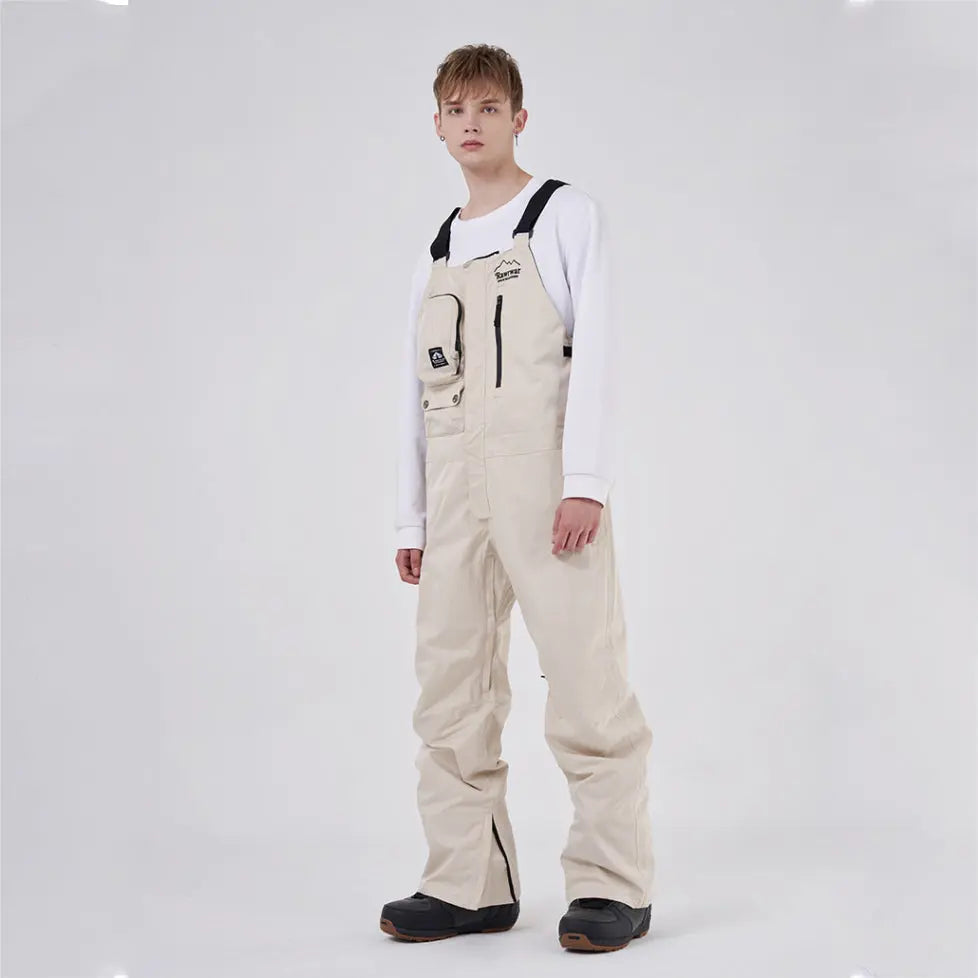 Cool Adult Insulated Snow Bibs Spliced Jumpsuit Overalls