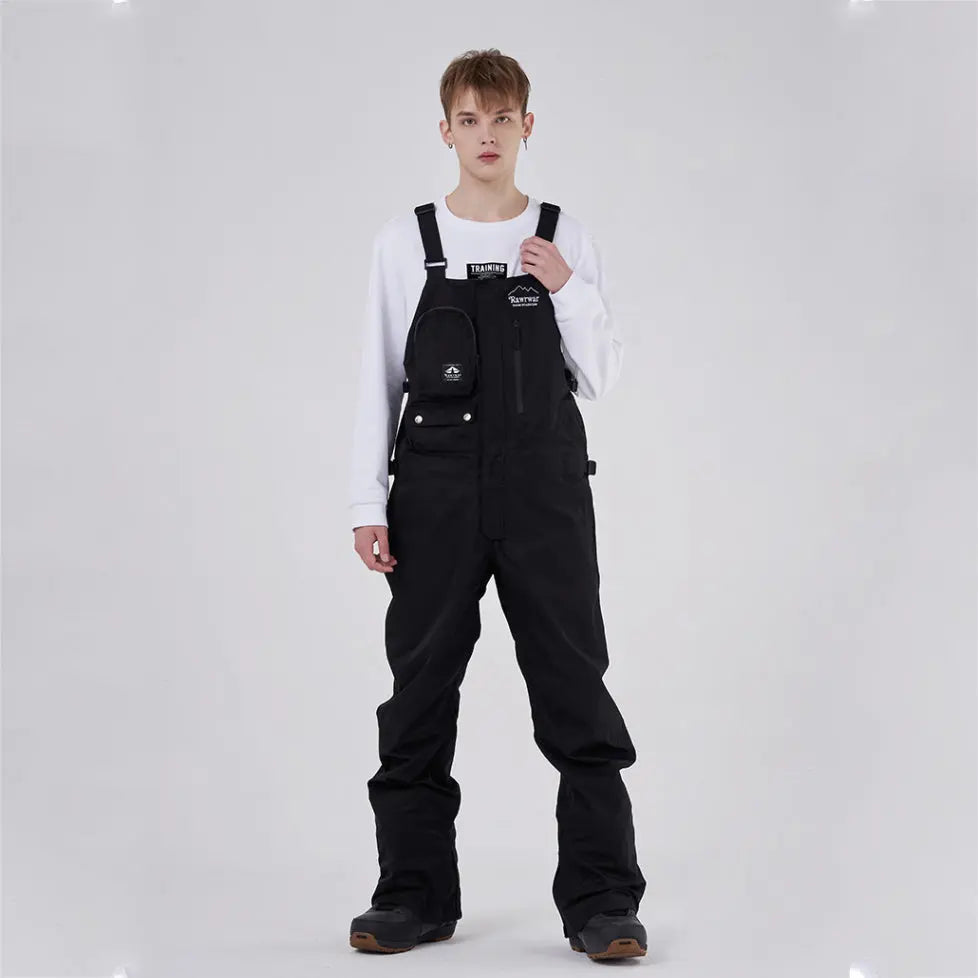 Cool Adult Insulated Snow Bibs Spliced Jumpsuit Overalls