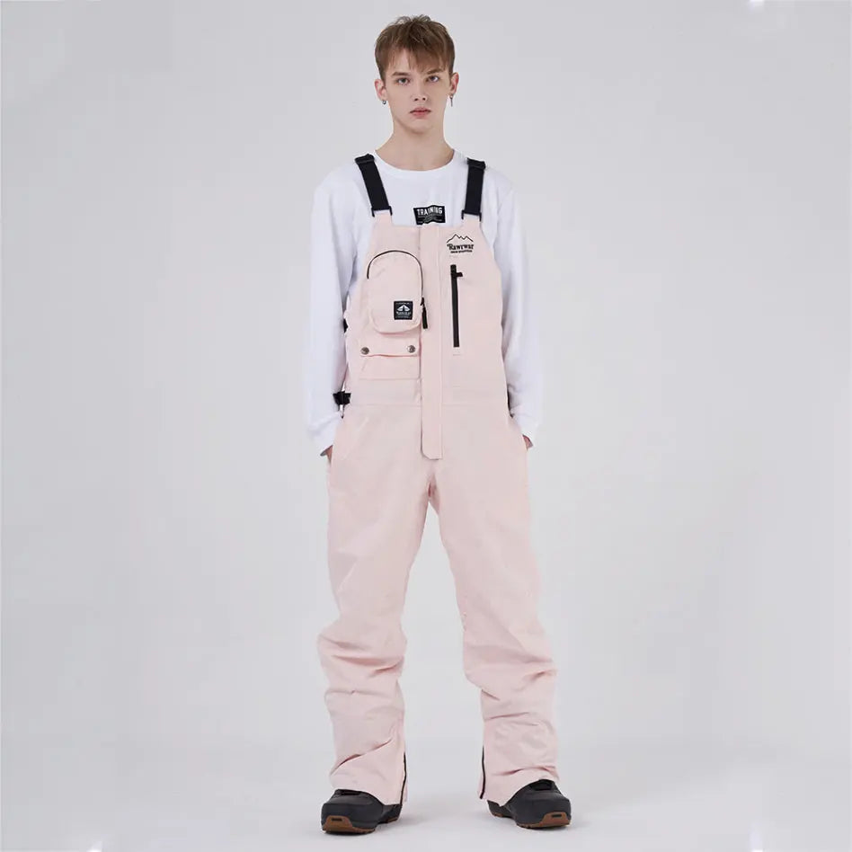 Cool Adult Insulated Snow Bibs Spliced Jumpsuit Overalls