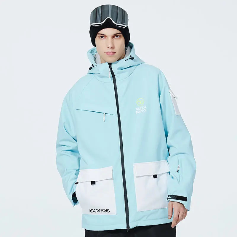 Casual Men Ski Insulated Cargo Jacket High Quality Ski Coat 
