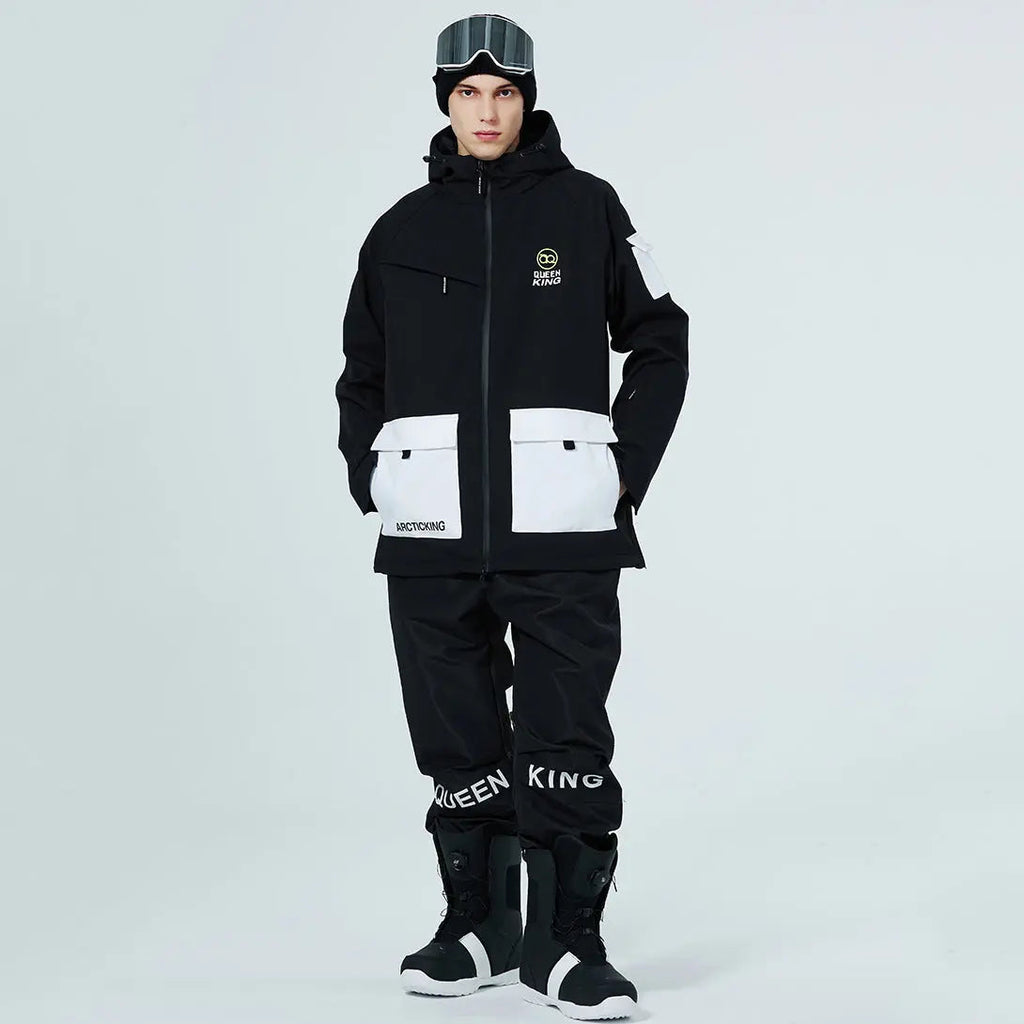 Winter Thick Ski Coat & Matched Pants Set Insulated Snowwear