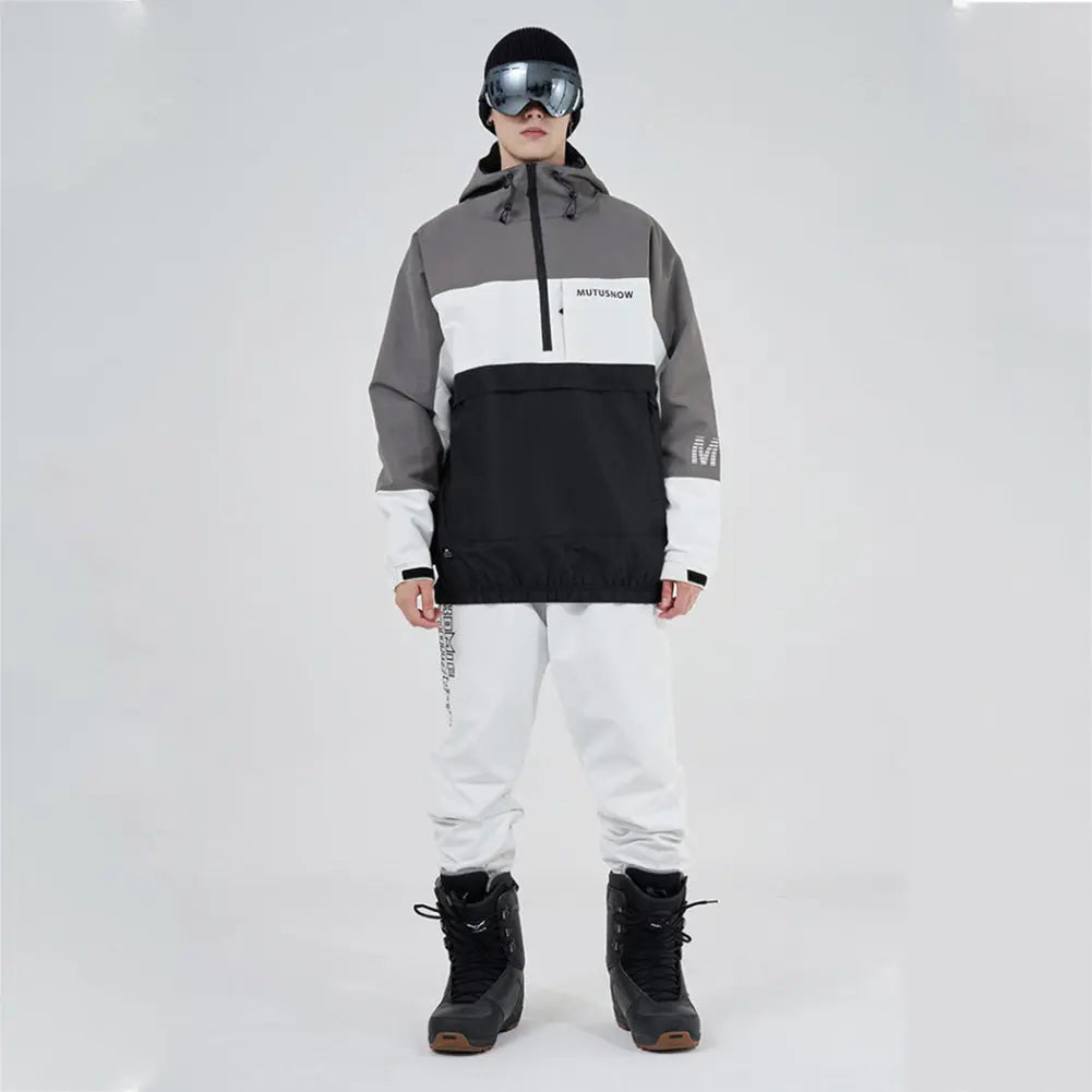 Hotian Men Ski Snowboard Insulated Anorak Hoodie