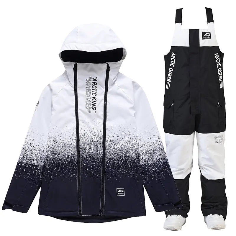Unisex Outdoor Winter Snowboard Suits Cargo Jacket & Bibs Pants 
