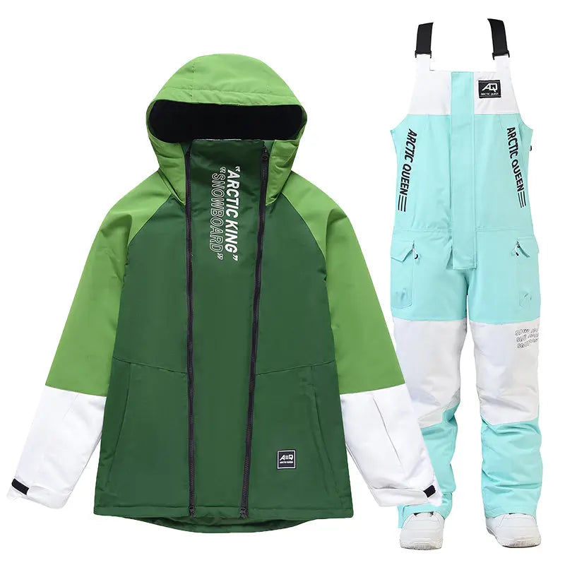 Couple Style Snowboard Suits Cargo Jacket & Bibs Pants