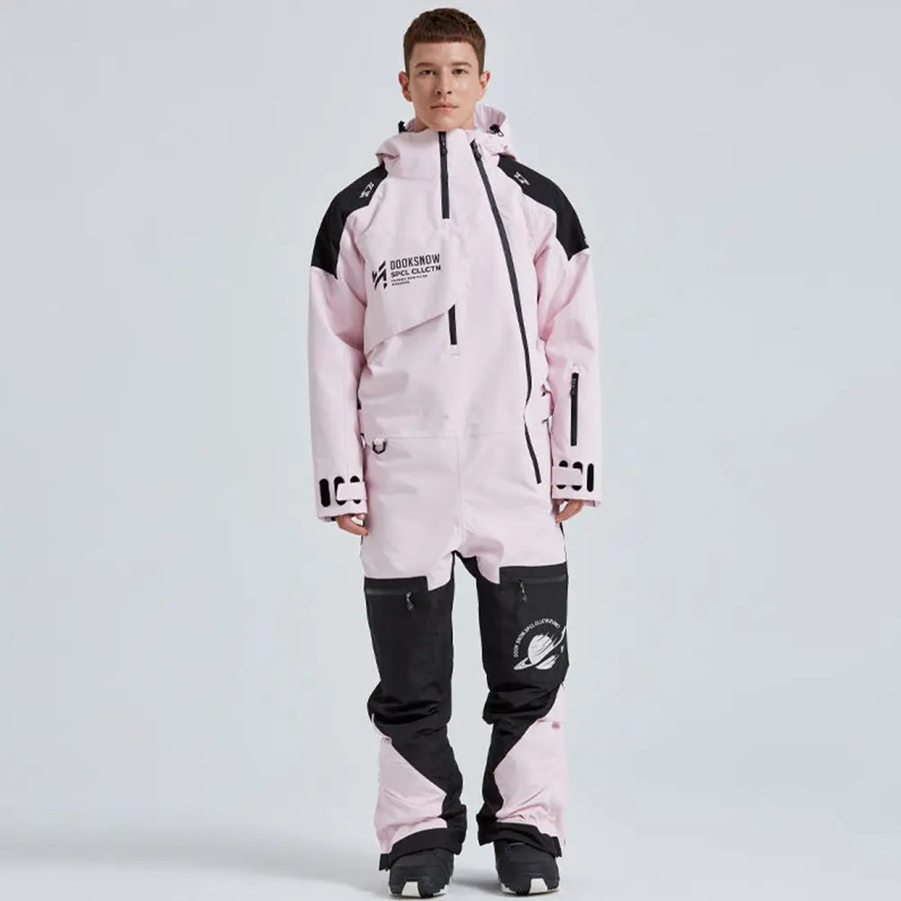 Men's One Piece Snow Jumpsuits Winter Ski Suits