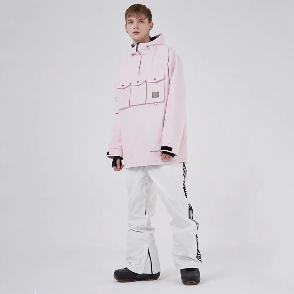 Hotian Waterproof Men Snowboarding Ski Anorak Hoodie Jacket