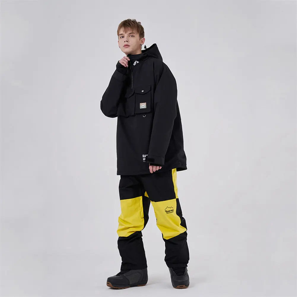 Hotian Waterproof Men Snowboarding Ski Anorak Hoodie Jacket