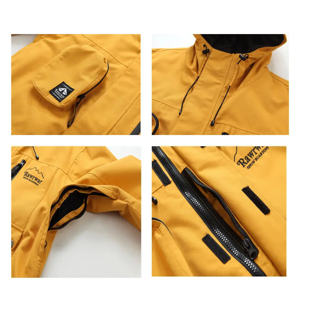 Thick Windproof Ski Snowboarding Cargo Jacket