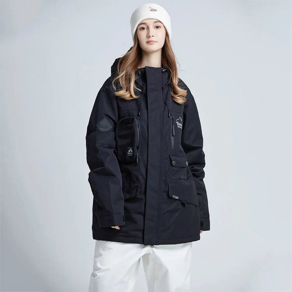Thick Windproof Ski Snowboarding Cargo Jacket