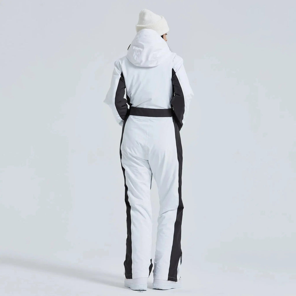Hotian Women High Neck Hooded One Piece Ski Suits