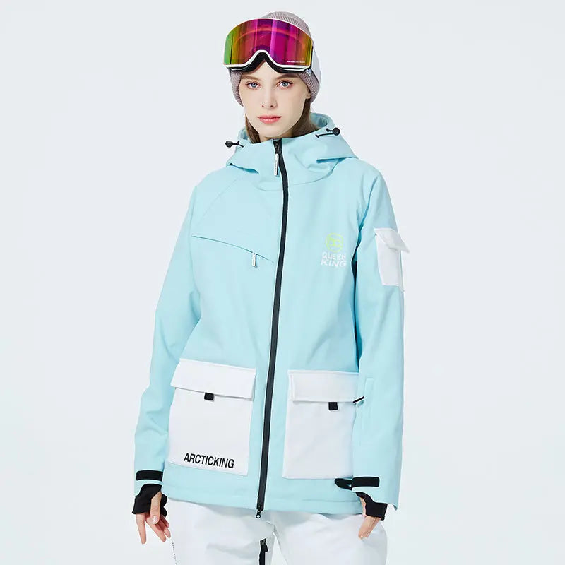 Unisex Mountain Adventure Snow Jacket Side Zipper Design Snow Coat