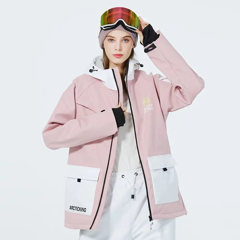 Unisex Mountain Adventure Snow Jacket Side Zipper Design Snow Coat