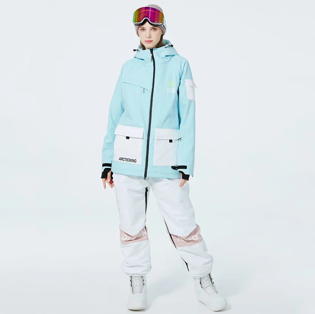 Matched Couple Ski Set Insulated Cargo Jacket & Jogger Pants