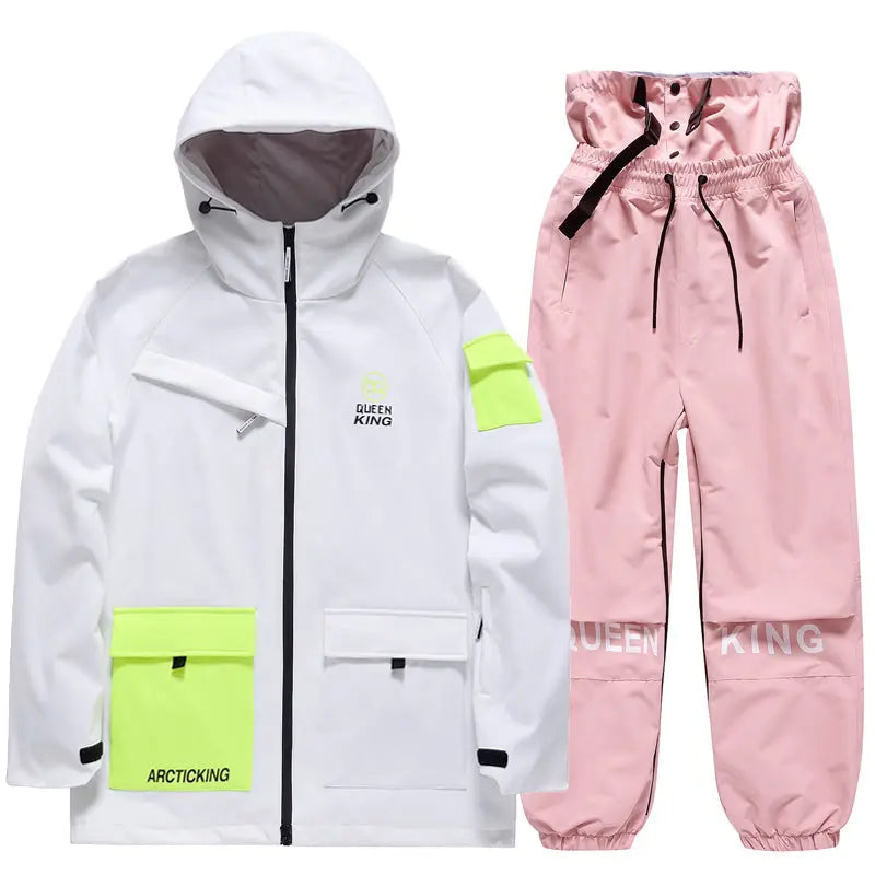 Matched Couple Ski Set Insulated Cargo Jacket & Jogger Pants