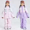 Kids 2 Pieces Snow Jacket & Bibs Outdoor Winter Ski Overalls