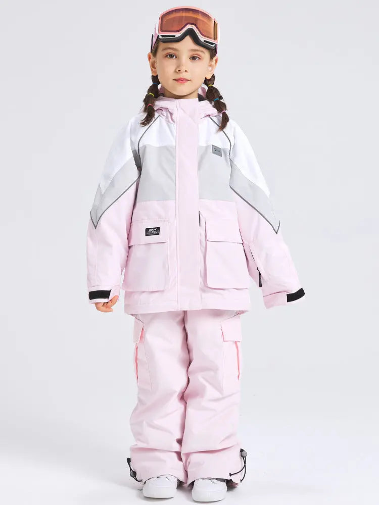 Kids 2 Pieces Snow Jacket & Bibs Outdoor Winter Ski Overalls