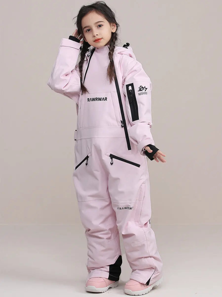 Kids Hooded Outdoor Ski & Snowboard Jumpsuits