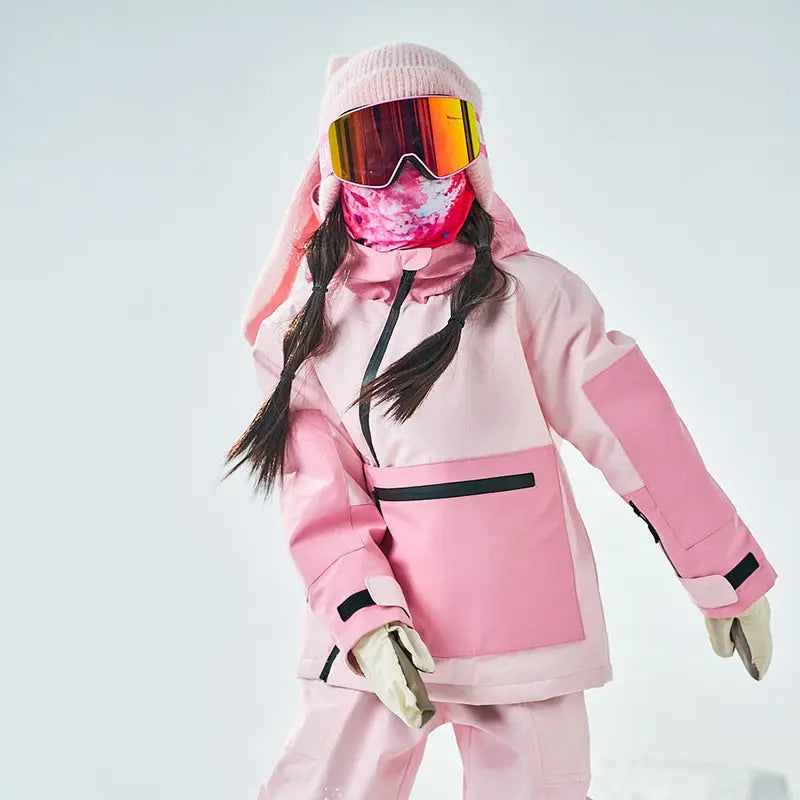 Kids Side Zipper Anorak Snowboarding Jacket