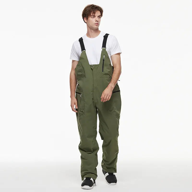 Loose Fit Ski Snow Bibs for Adult Warm One-piece Snow Overalls