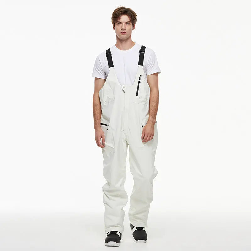 Loose Fit Ski Snow Bibs for Adult Warm One-piece Snow Overalls