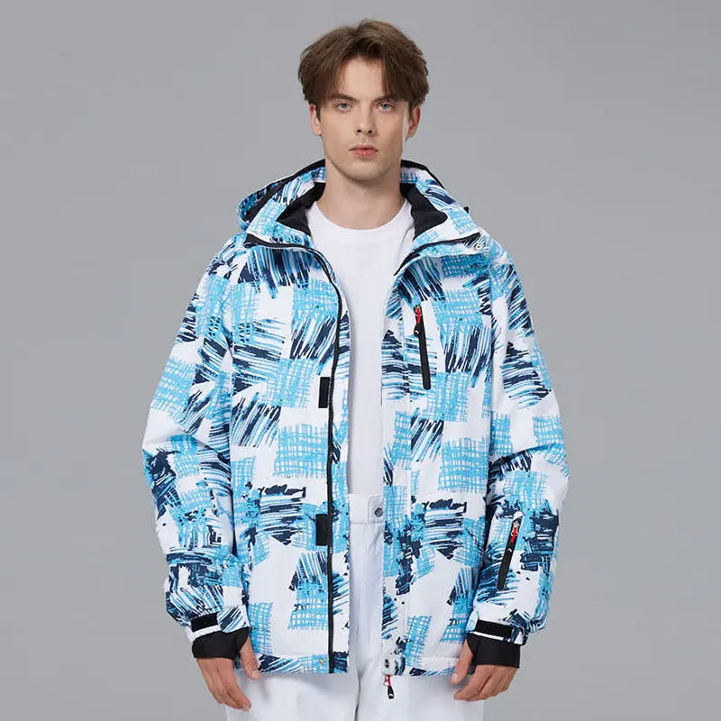 Men Outdoor Ski Snow Jackets Printed Snowboard Outfit