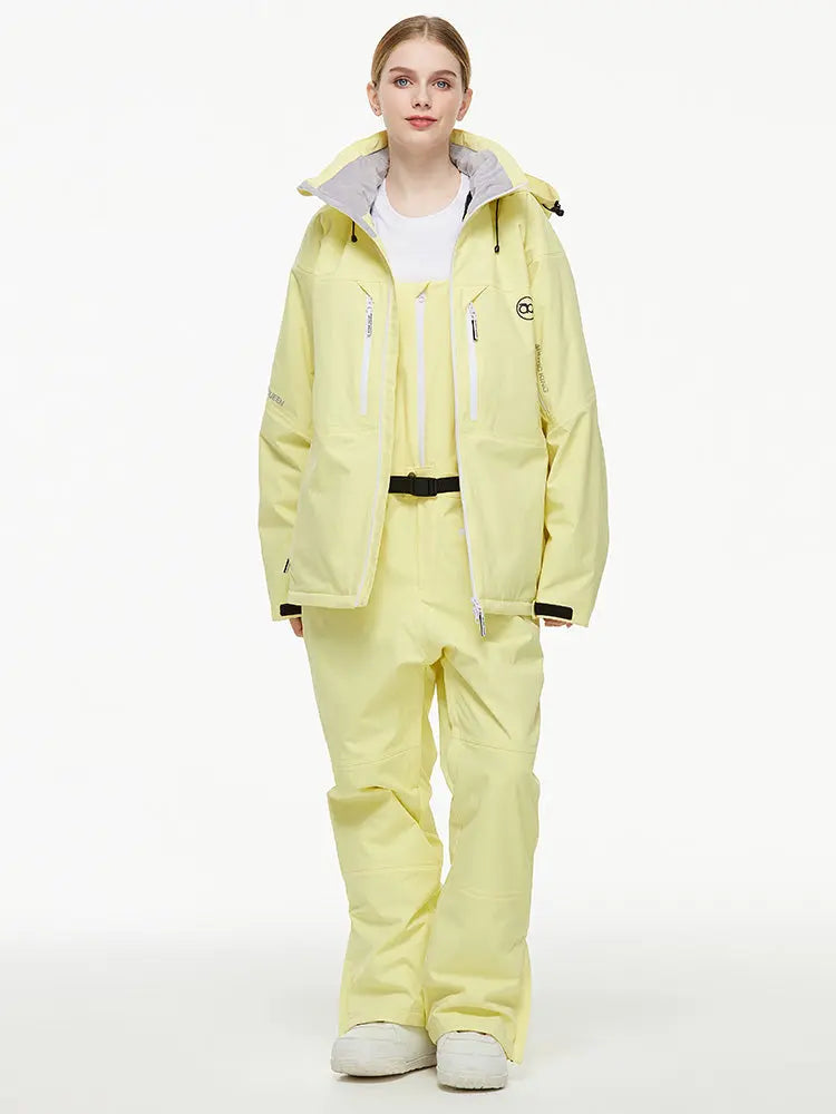 Men's Backcountry Mountain Windbreaker Thermal Snow Suits with Overalls Bibs
