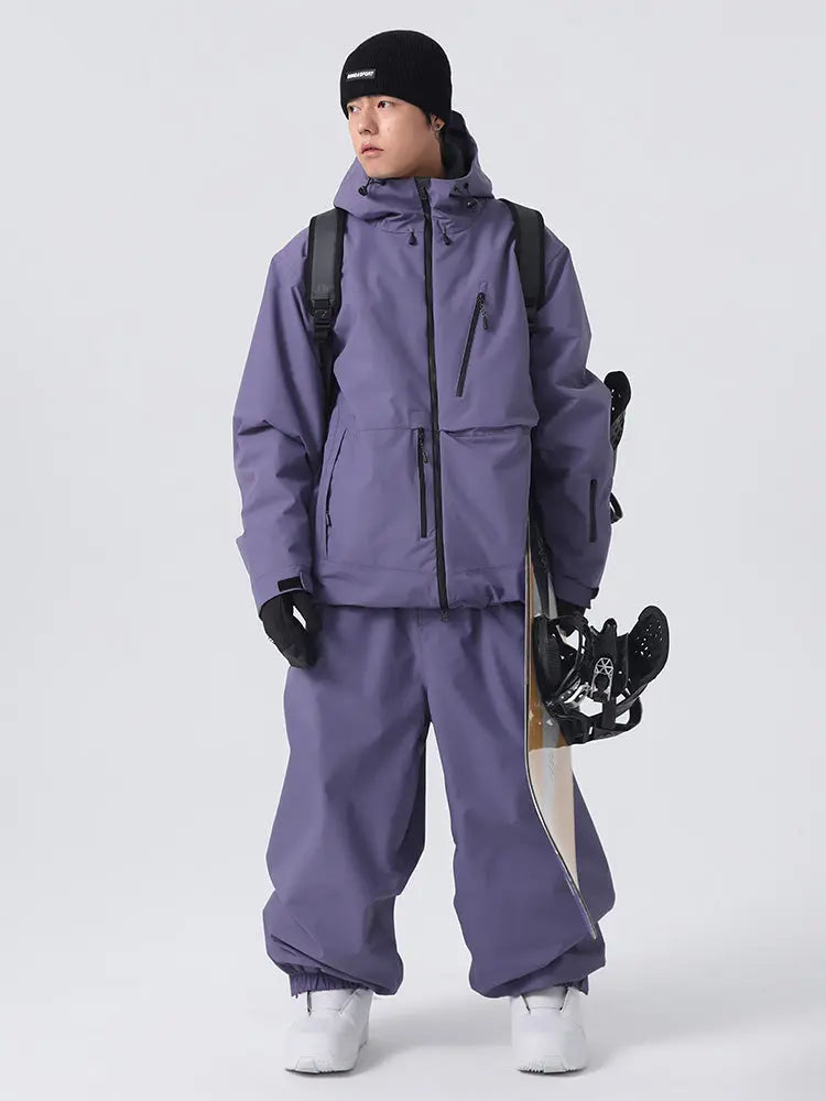 Men's Classical Baggy Snowsuits Insulated Ski Jacket & Pants Set