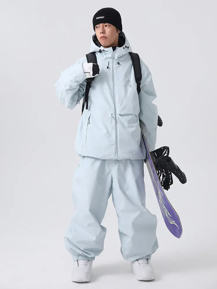 Men's Classical Baggy Snowsuits Insulated Ski Jacket & Pants Set