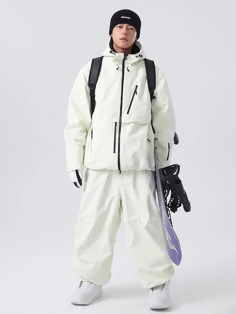 Men's Classical Baggy Snowsuits Insulated Ski Jacket & Pants Set