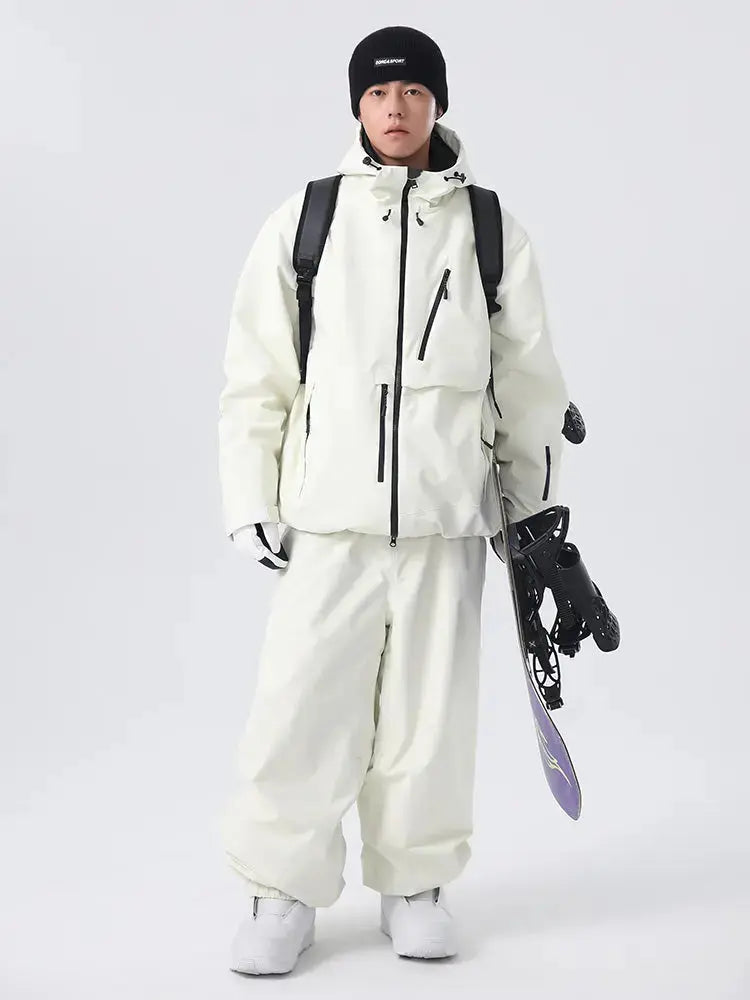 Men's Classical Baggy Snowsuits Insulated Ski Jacket & Pants Set