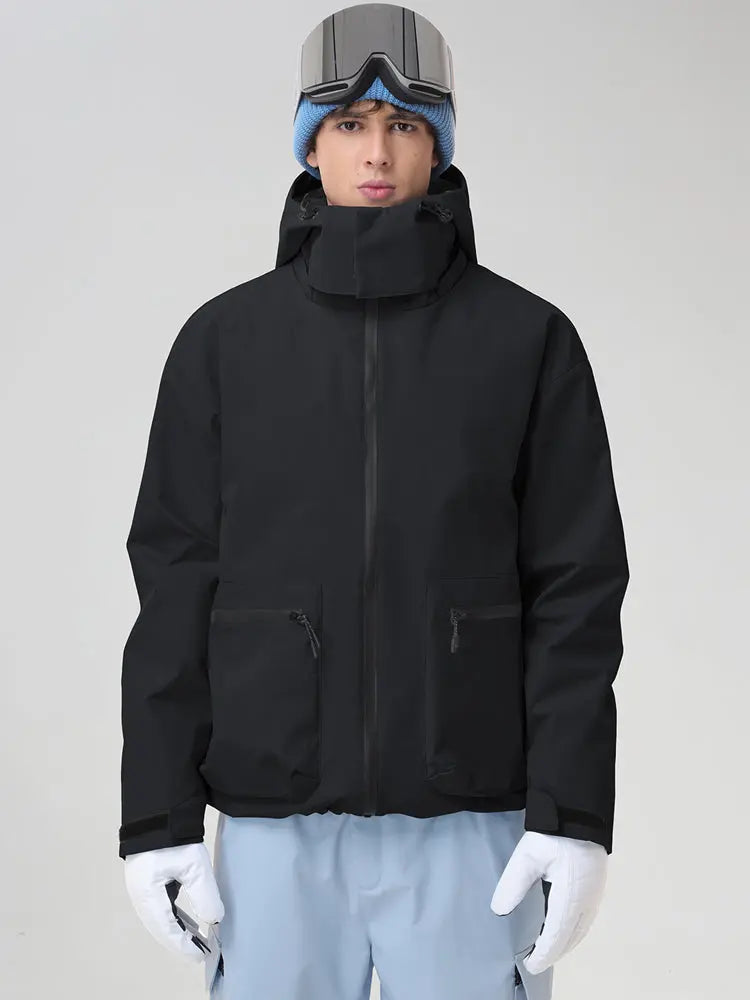 Men's Hooded Cargo Snowboarding Shell Jacket