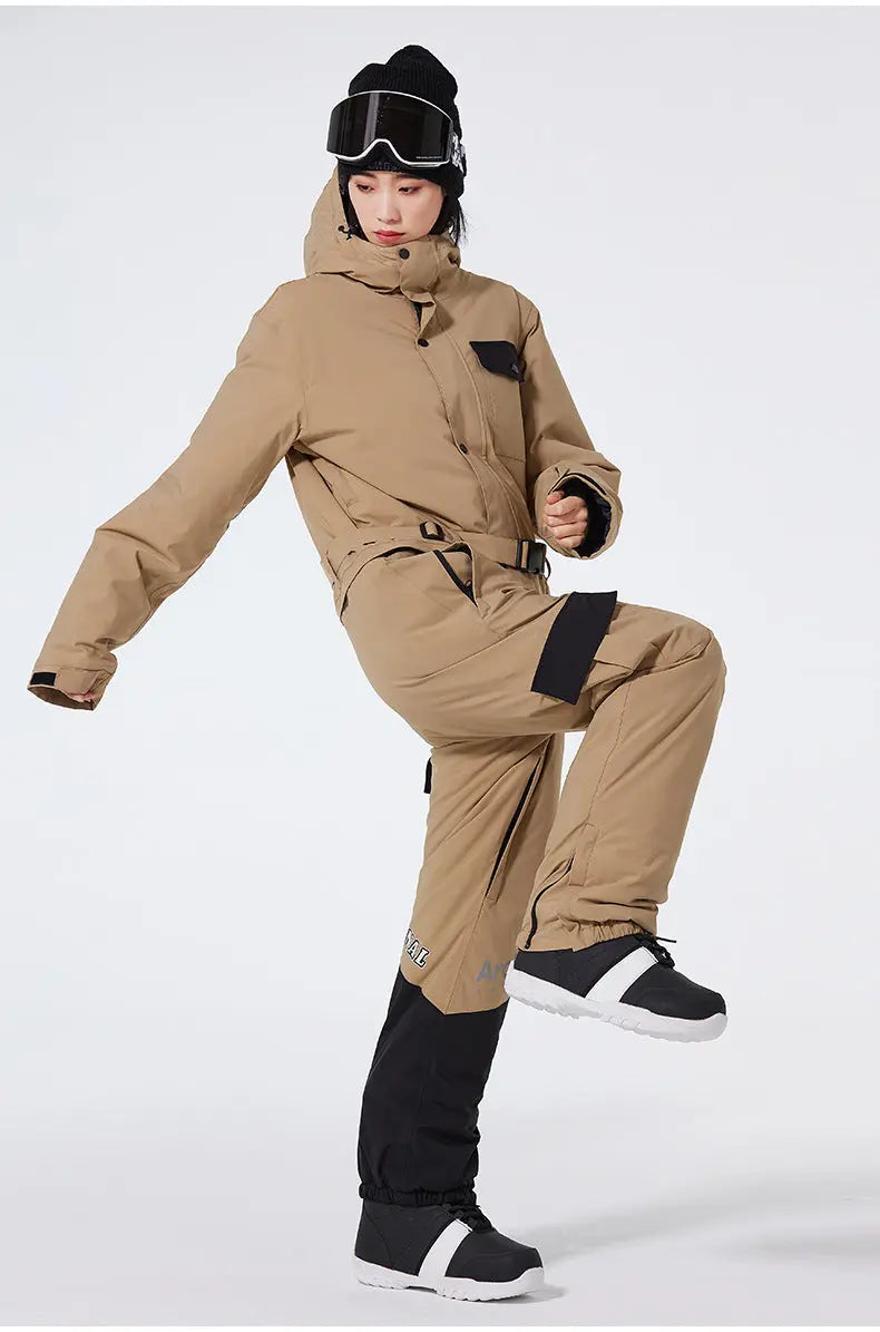 Unisex One Piece Snow Suit Winter Insulated Skiwear