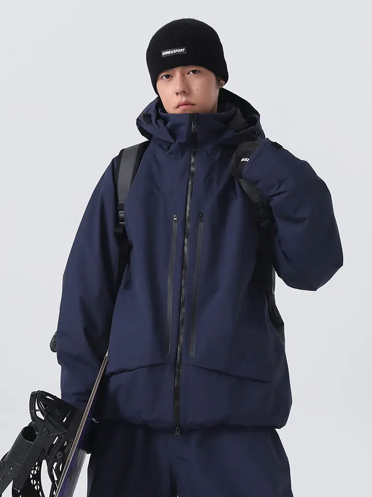 Men's Retro High Collar Snow Jacket Unisex Style Ski Top