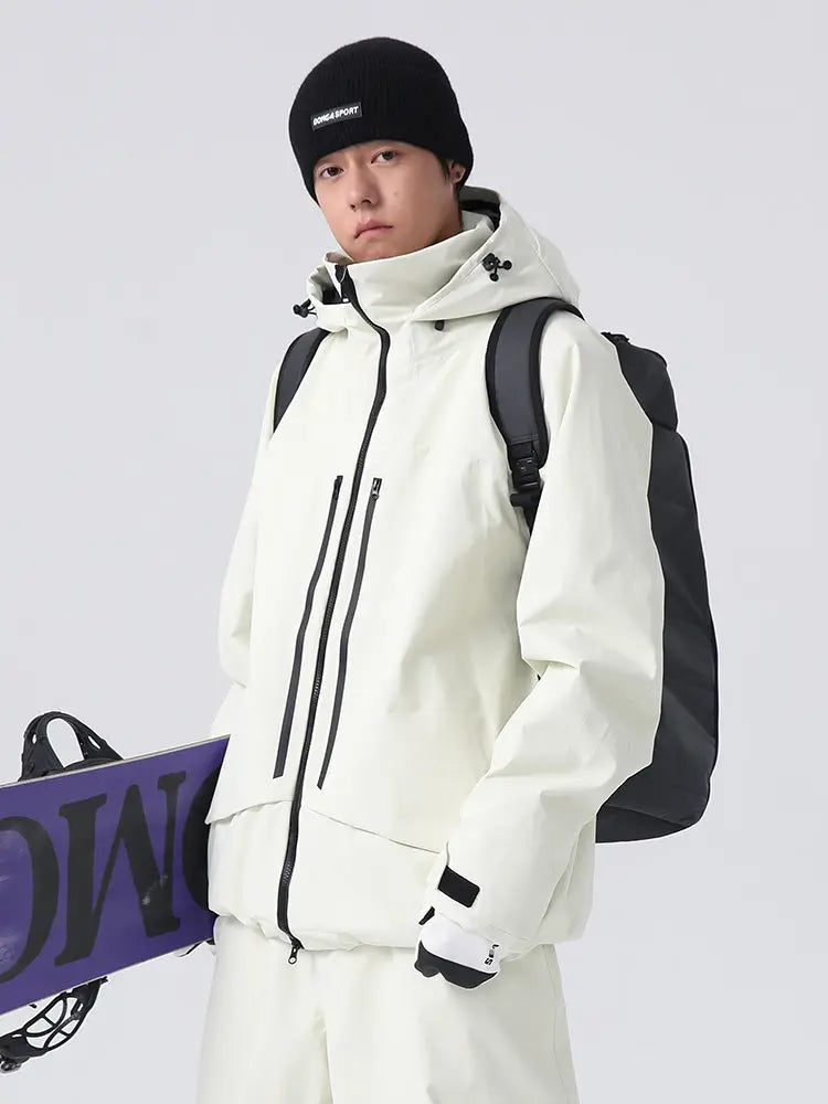 Men's Retro High Collar Snow Jacket Unisex Style Ski Top