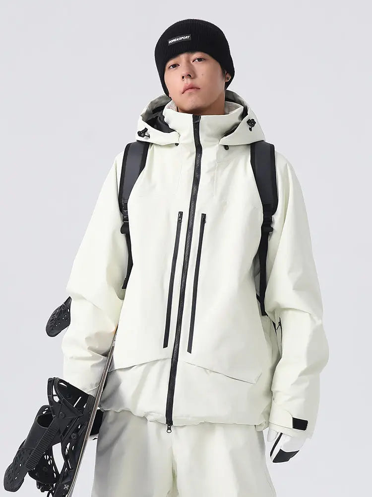 Men's Retro High Collar Snow Jacket Unisex Style Ski Top
