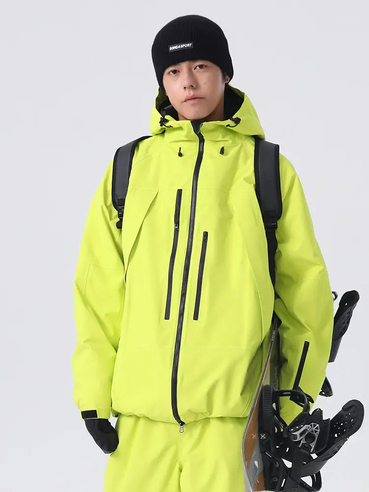 Men's Solid Color Ski Jacket Retro Snowboard Jacket