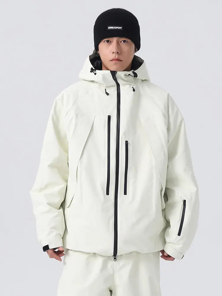 Men's Solid Color Ski Jacket Retro Snowboard Jacket