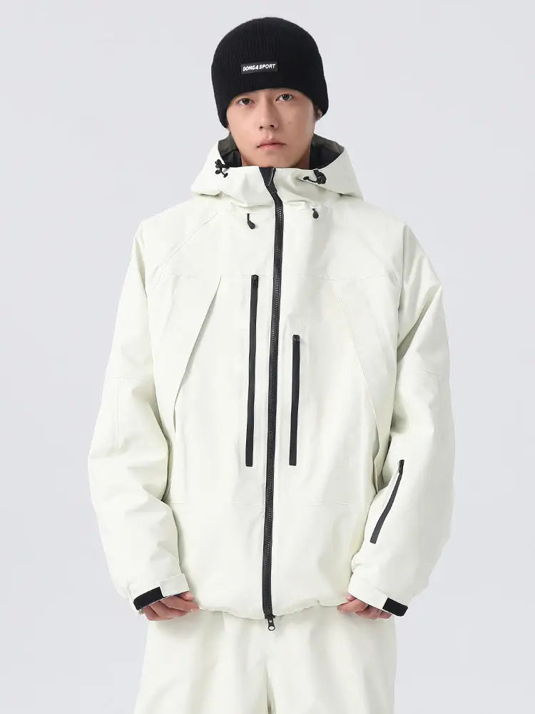 Men's Solid Color Ski Jacket Retro Snowboard Jacket