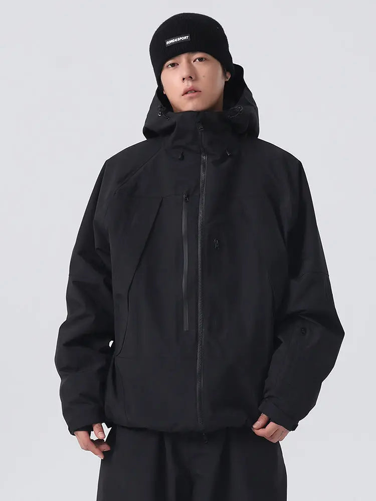 Men's Solid Color Ski Jacket Retro Snowboard Jacket