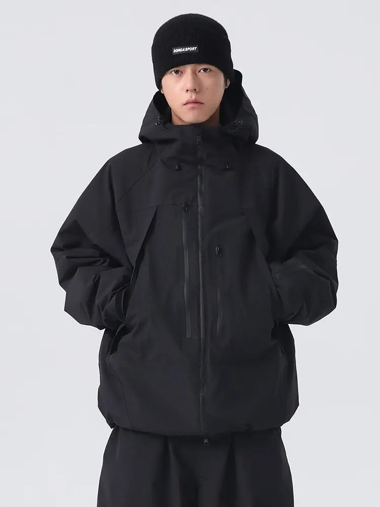 Men's Solid Color Ski Jacket Retro Snowboard Jacket
