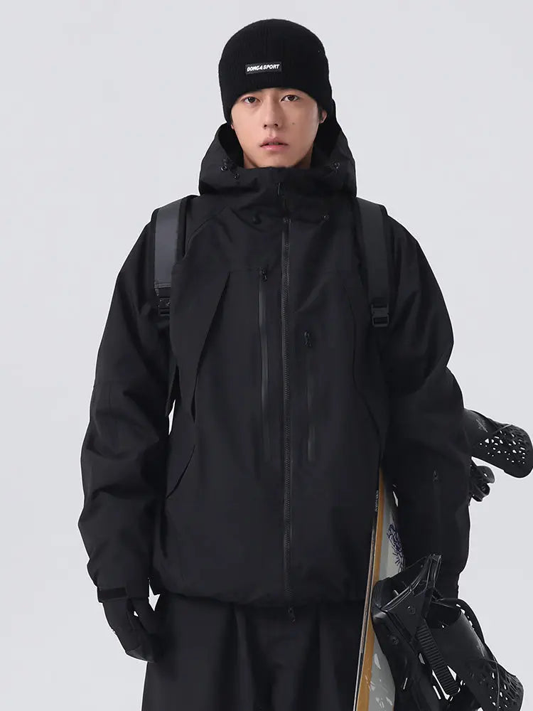 Men's Solid Color Ski Jacket Retro Snowboard Jacket