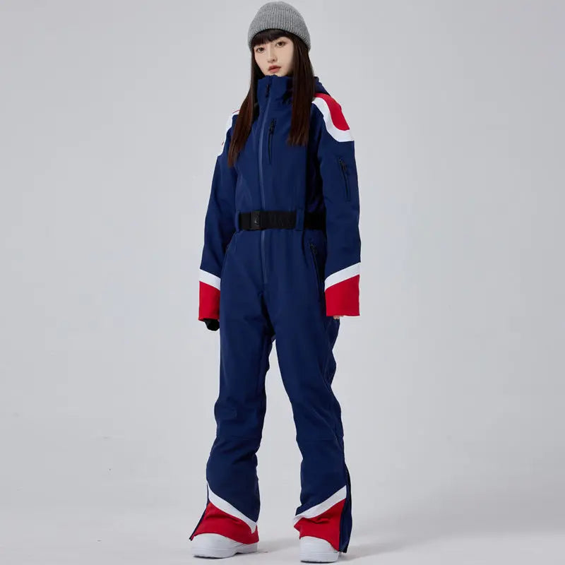 Retro Ski Onesie Women's One-piece Snow Jumpsuits